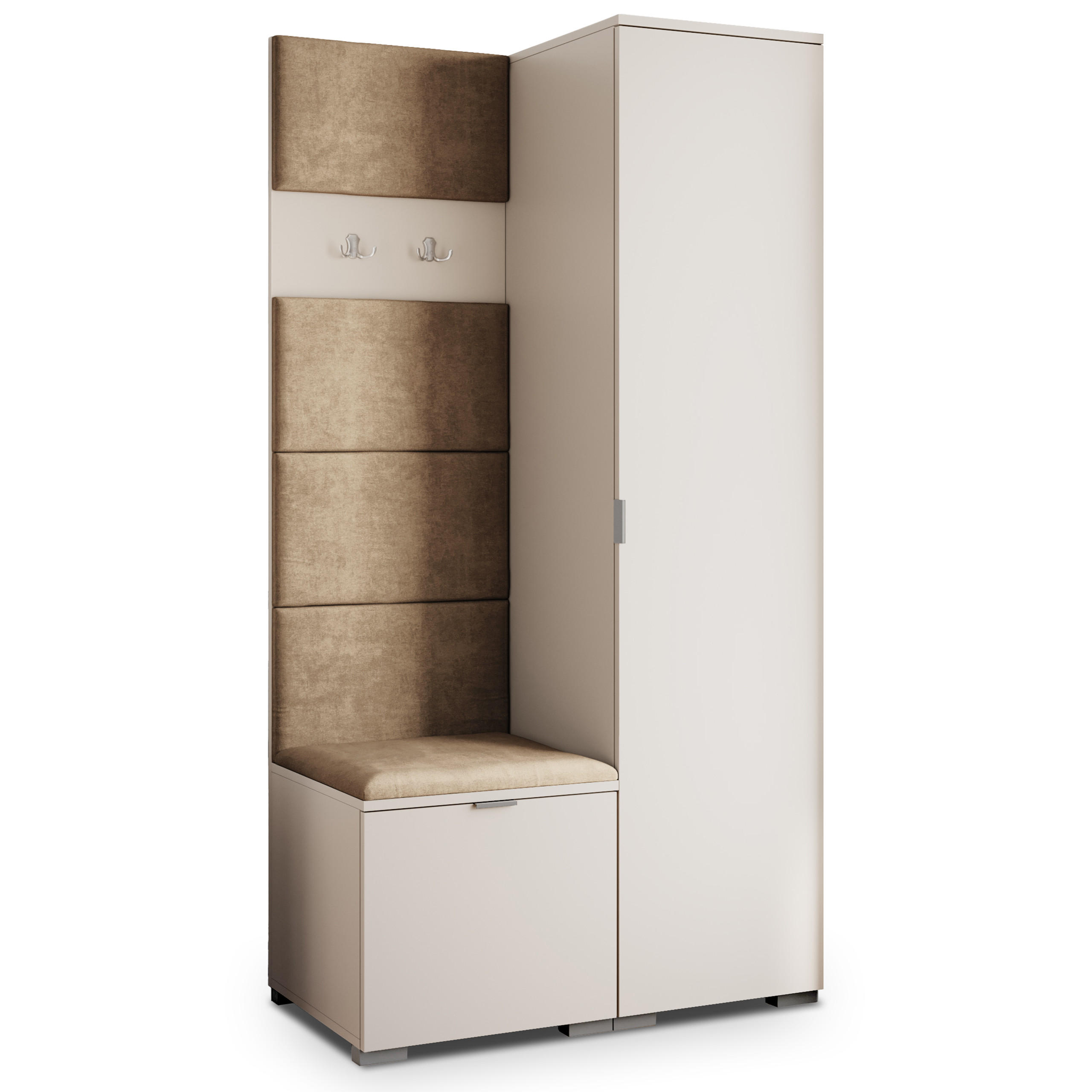 Masseno Garderobenschrank Kaschmir, Mokka 95x181x51 cm