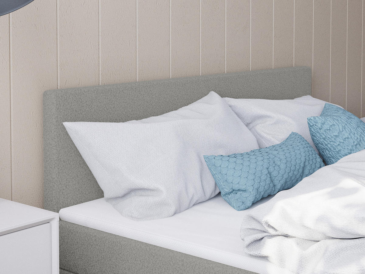 BOXSPRINGBETT ROTELLO 180x200 cm, Grau - Grau, Textil (180/200cm) - Fedve