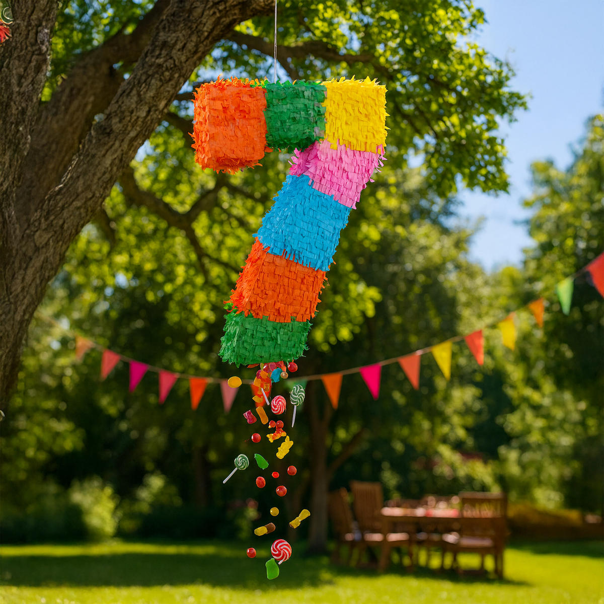 PINATA - různobarevná, plast/papír (35.5/50.5/7.5cm) - Relaxdays