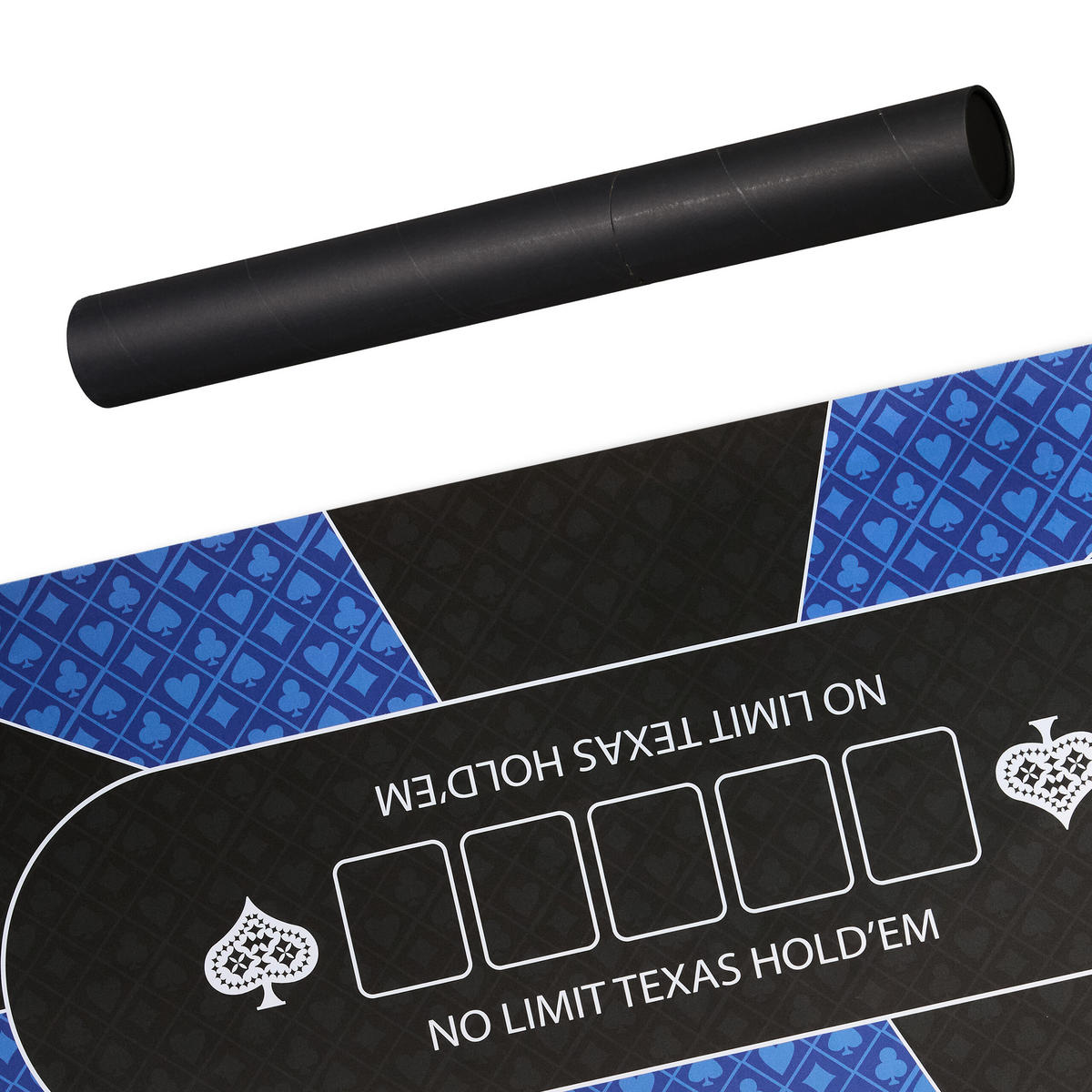 POKERMATTE - Blau/Schwarz, Wellpappe/Kunststoff (120/0.2cm) - Relaxdays