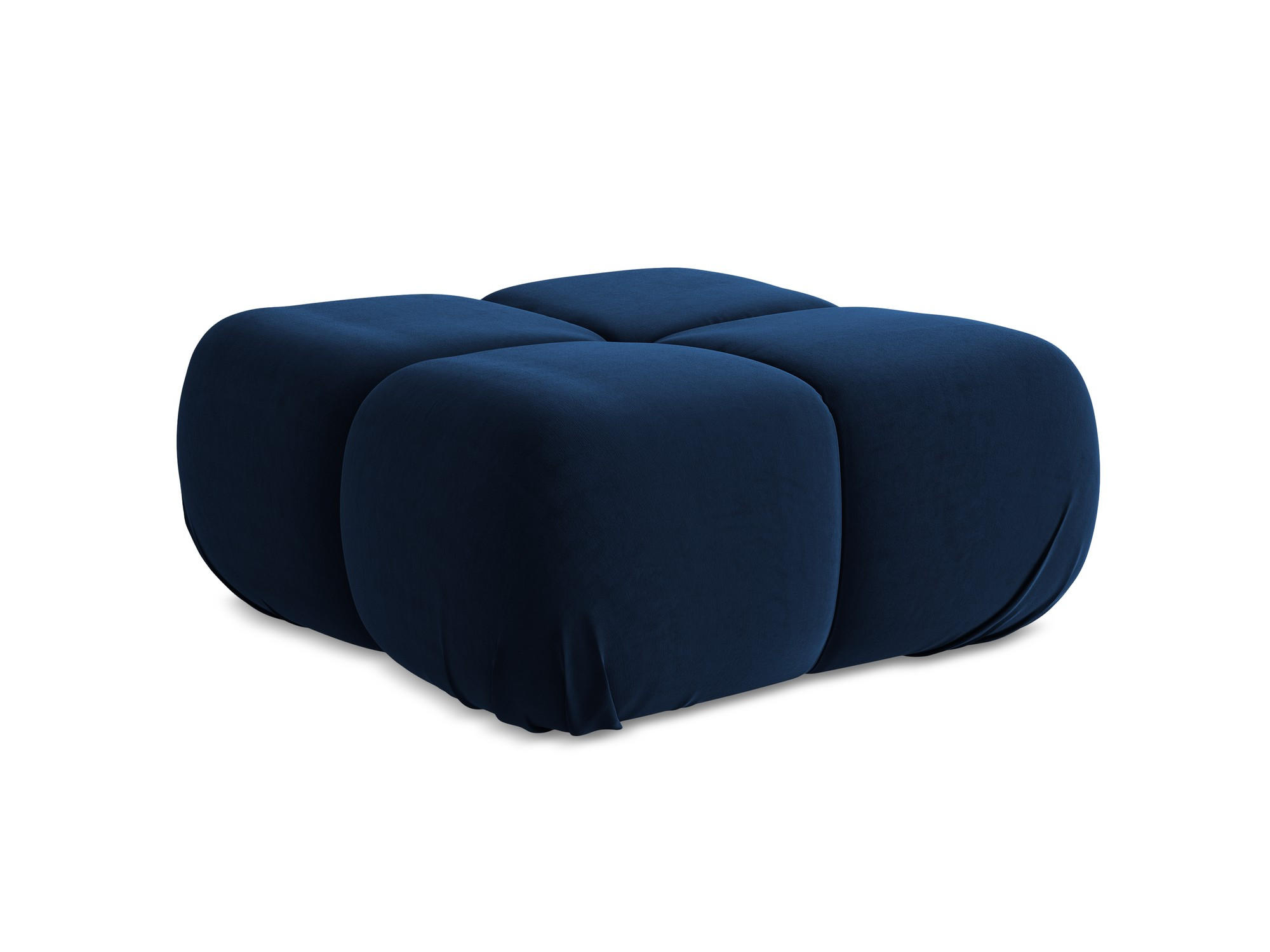POUF Samt Stoff Blau - Blau/Schwarz, Kunststoff/Textil (95/41/95cm) - Makamii