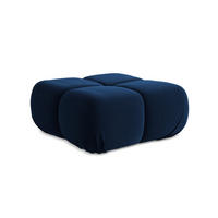 POUF Samt Stoff Blau - Blau/Schwarz, Kunststoff/Textil (95/41/95cm) - Makamii
