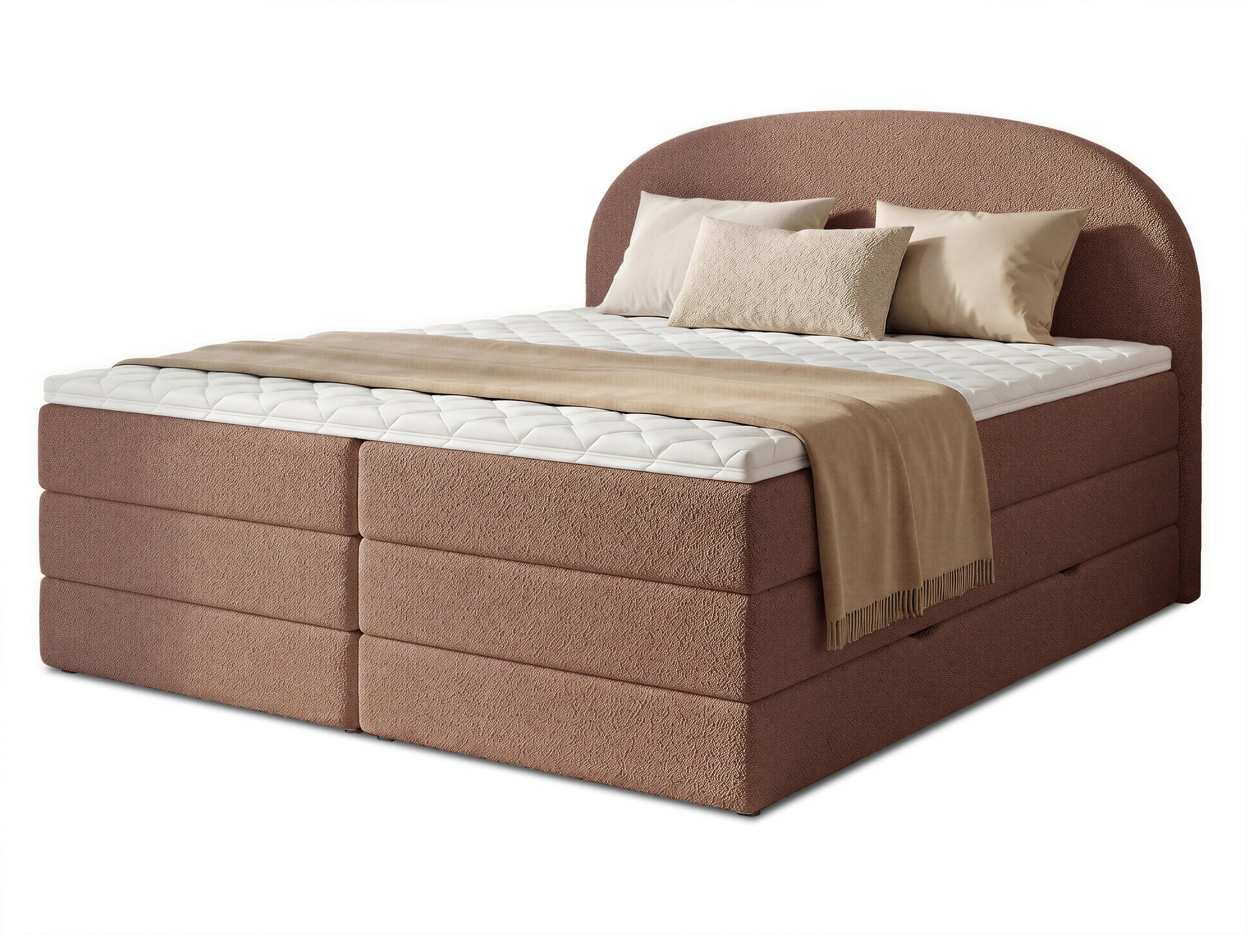 BOXSPRINGBETT Cloud Max - 180x200 -rosa (Coral 45) - Schwarz/Rosa, Holz/Holzwerkstoff (180/200cm) - Sofnet