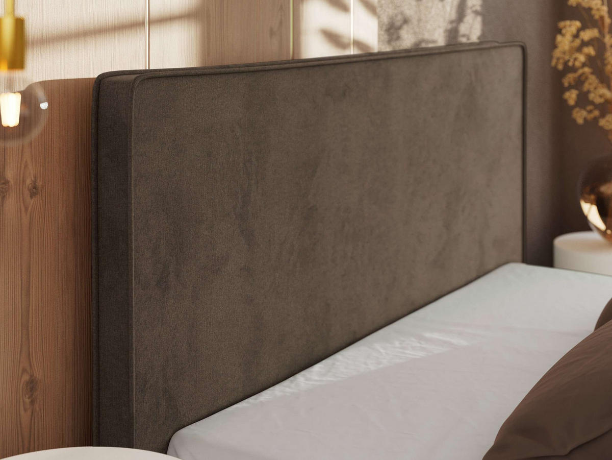 ČALÚNENÁ POSTEĽ CORIVO CLASSIC 180/200 - Hnedá Samet - Matrac Foam - hnedá/čierna, textil/plast (180/200cm) - MKS