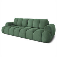 BETTSOFA DAFNE Grün Bucle-Stoff mit Schlaffunktion - Grün, Textil (300/88/113cm) - MASSENO