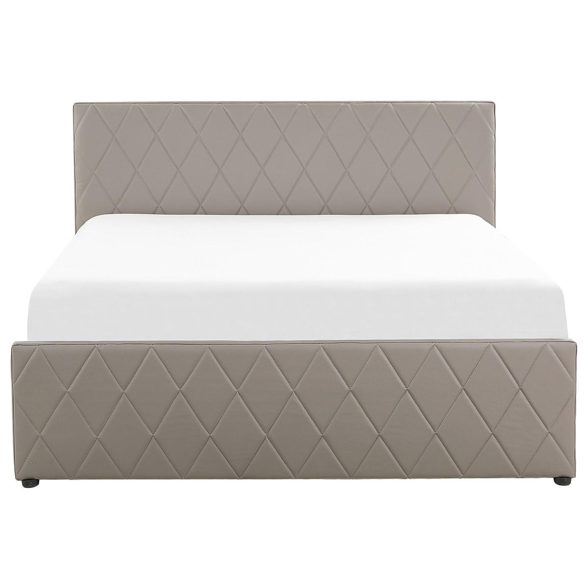 BETT mit Stauraum 180/200 cm Grau Rochefort - Taupe, Kunststoff (180/200cm) - Beliani
