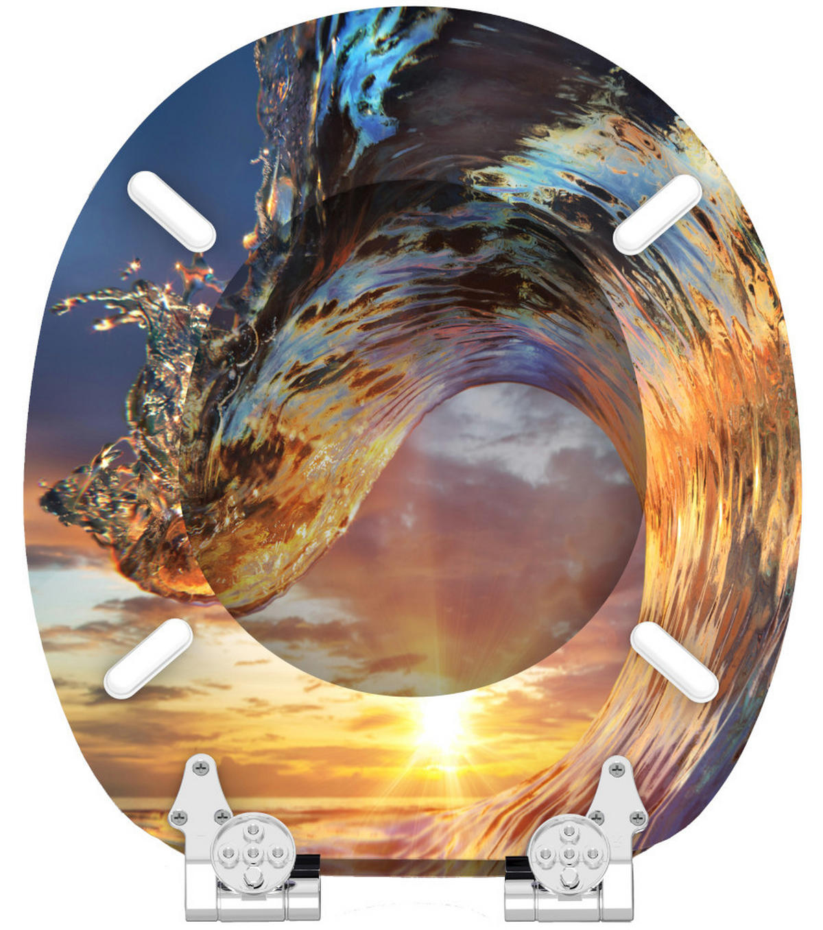 WC-SITZ mit Absenkautomatik Wave - Orange, Holzwerkstoff (38/6/47cm) - Sanilo