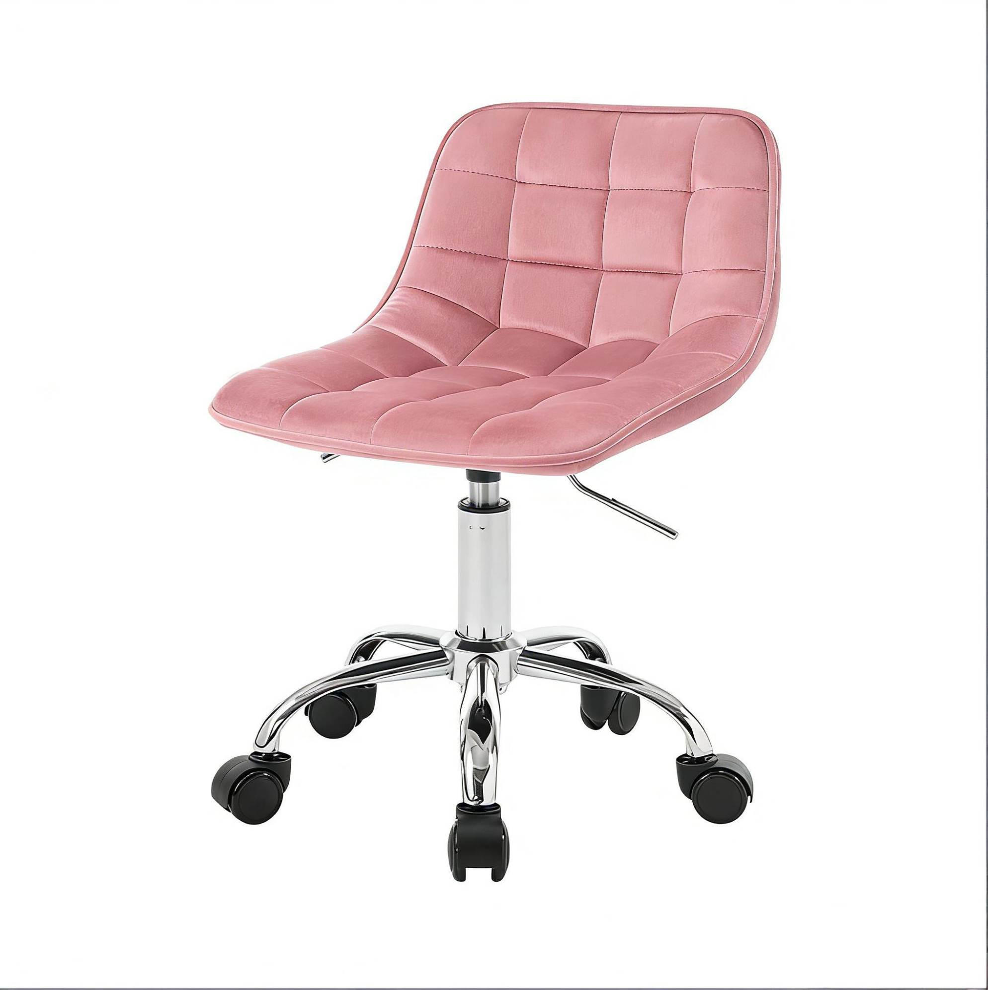 BÜROSTUHL drehbar höhenverstellbar Samt Pink - Pink, Metall (43/67.5/43cm) - Meubliv