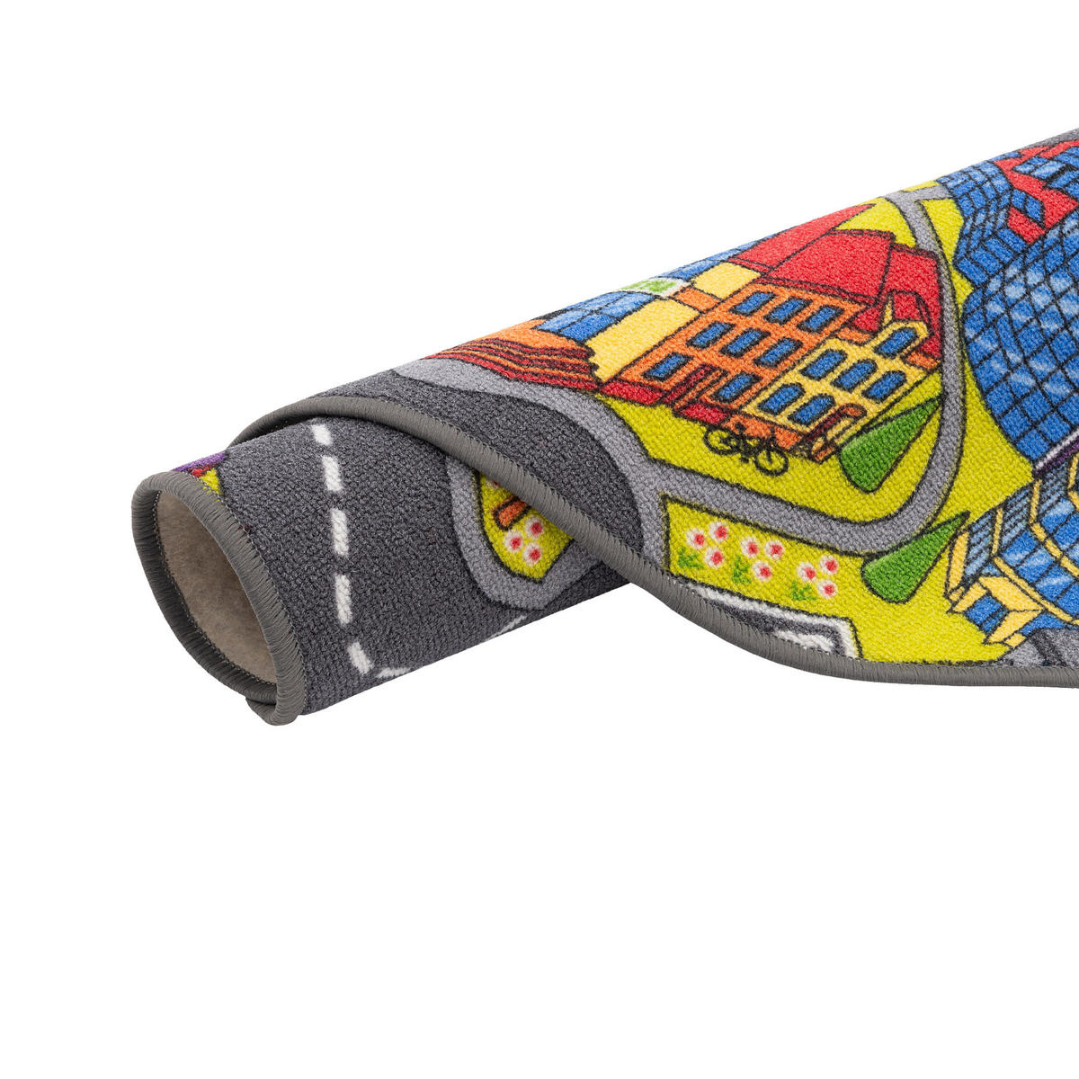KINDER STRASSENTEPPICH 3D BIG CITY RUND - Multicolor, Textil (133/133cm) - Snapstyle