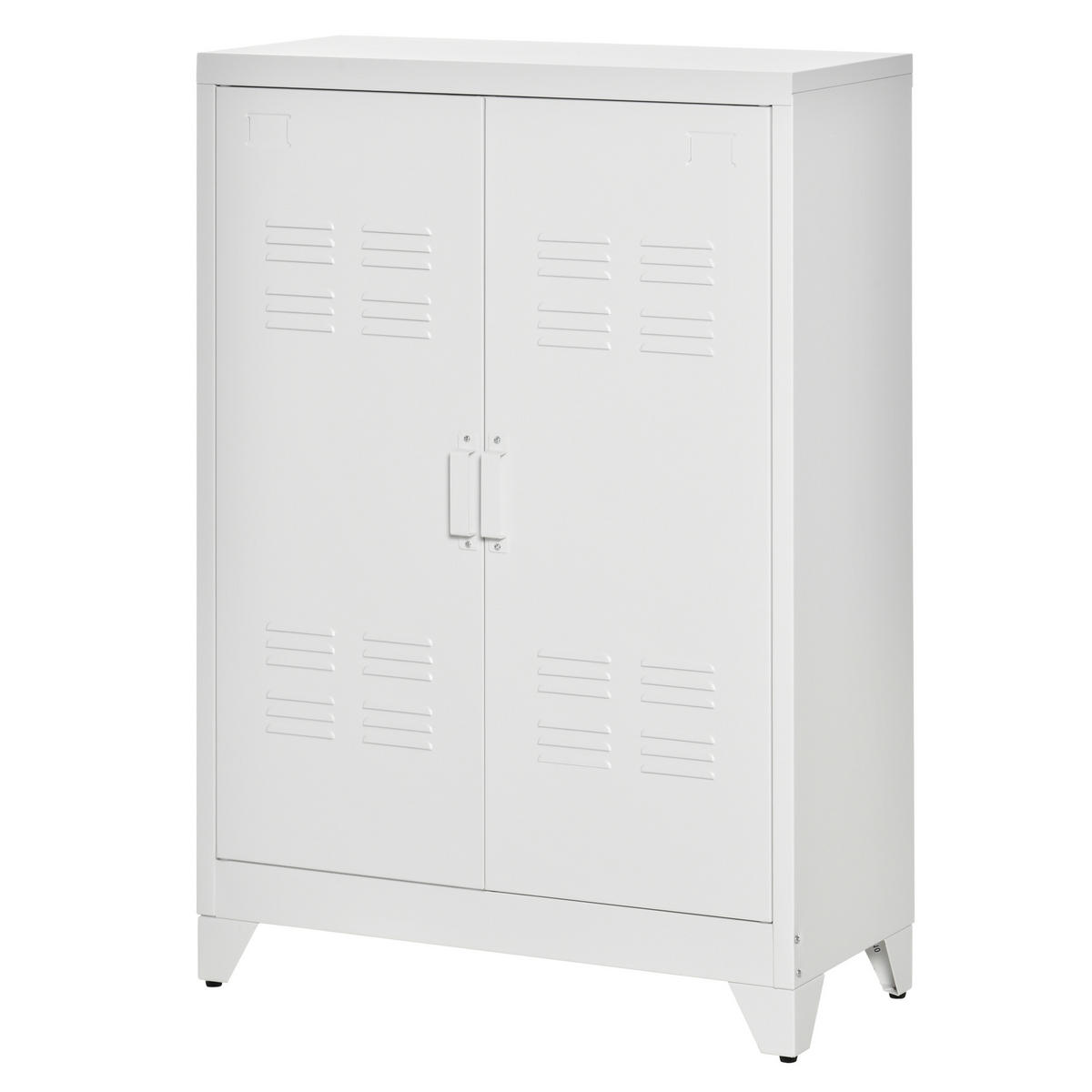 AKTENSCHRANK DE-14482 2 Türen mit verstellbaren Böden Weiß - Weiß, Metall (33/110/75cm) - ComfortXL
