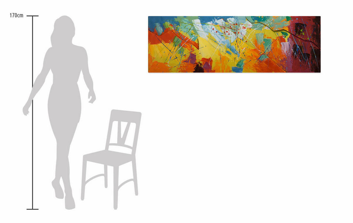 METALLBILD Bunt 144/44 cm - Multicolor, Metall (6.9/44cm) - KUNSTLOFT