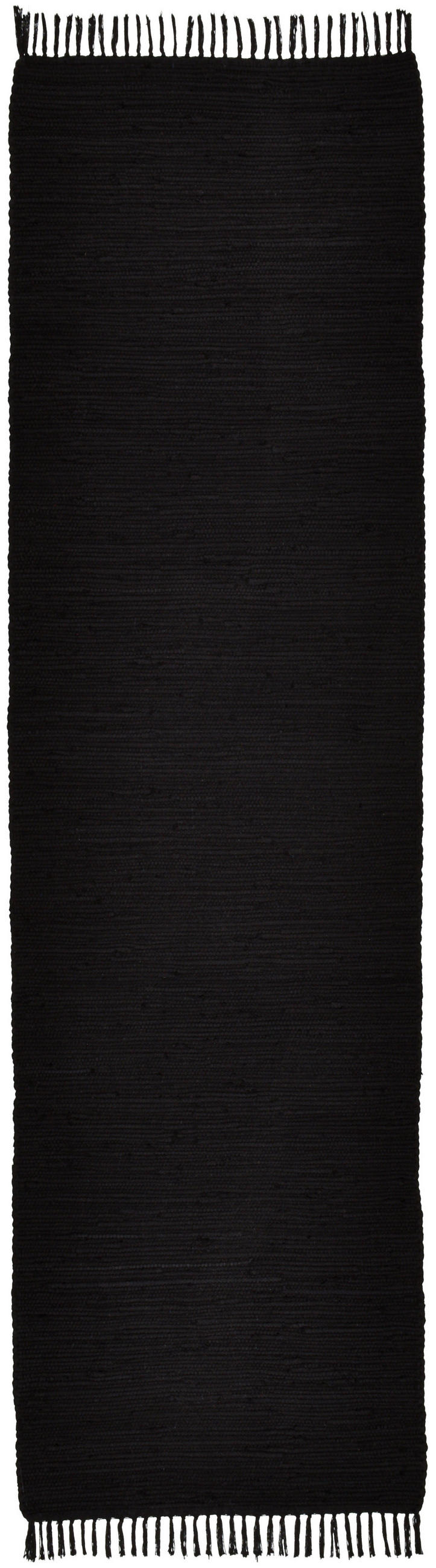 Rug and Roll Fleckerlteppich Schwarz 70x250 cm