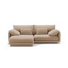 ECKSOFA links Torino aus Samt sandfarben 3 Sitzplätze - Sandfarben, Textil (170/220cm) - Micadoni