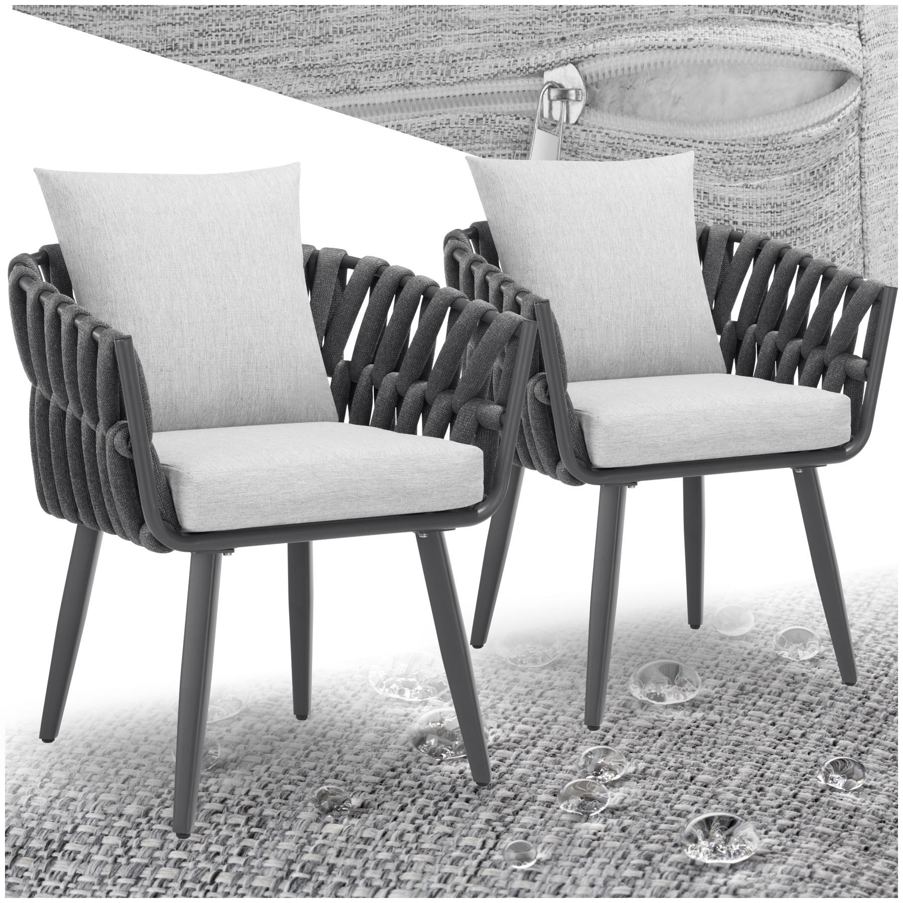 2ER SET STUHL Lugano,höhenverstellbare Kunststofffüße, 61 x 60 x 73 cm ,anthrazit - Anthrazit, Metall (61/73/60cm) - tectake