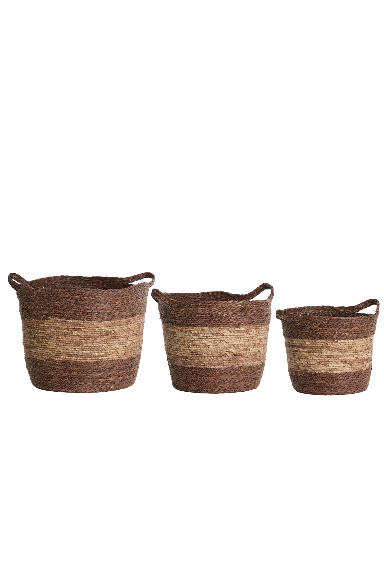 KORB Kilkee Rot Ø40/40 cm 3er-Set - Braun, Naturmaterialien (40/40/40cm) - Light & Living