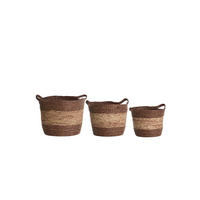 KORB Kilkee Rot Ø40/40 cm 3er-Set - Braun, Naturmaterialien (40/40/40cm) - Light & Living