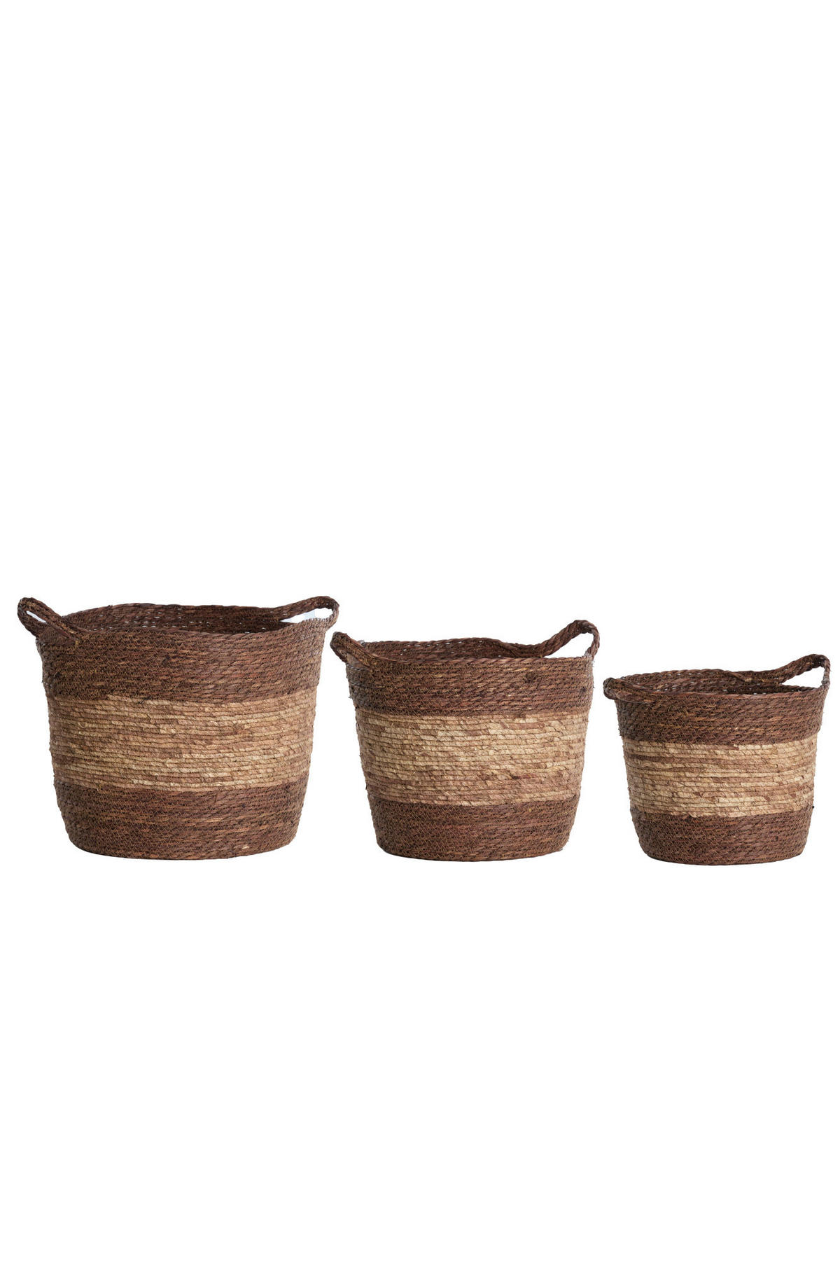 KORB Kilkee Rot Ø40/40 cm 3er-Set - Braun, Naturmaterialien (40/40/40cm) - Light & Living