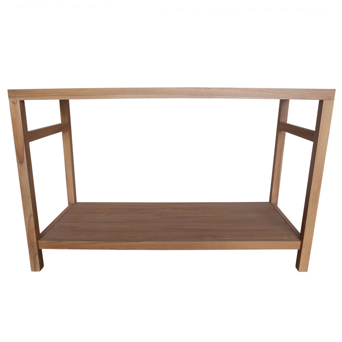DOPPELWASCHTISCH aus Teakholz 120cm DEWI - Braun, Holz (50/75/120cm) - Happy Garden