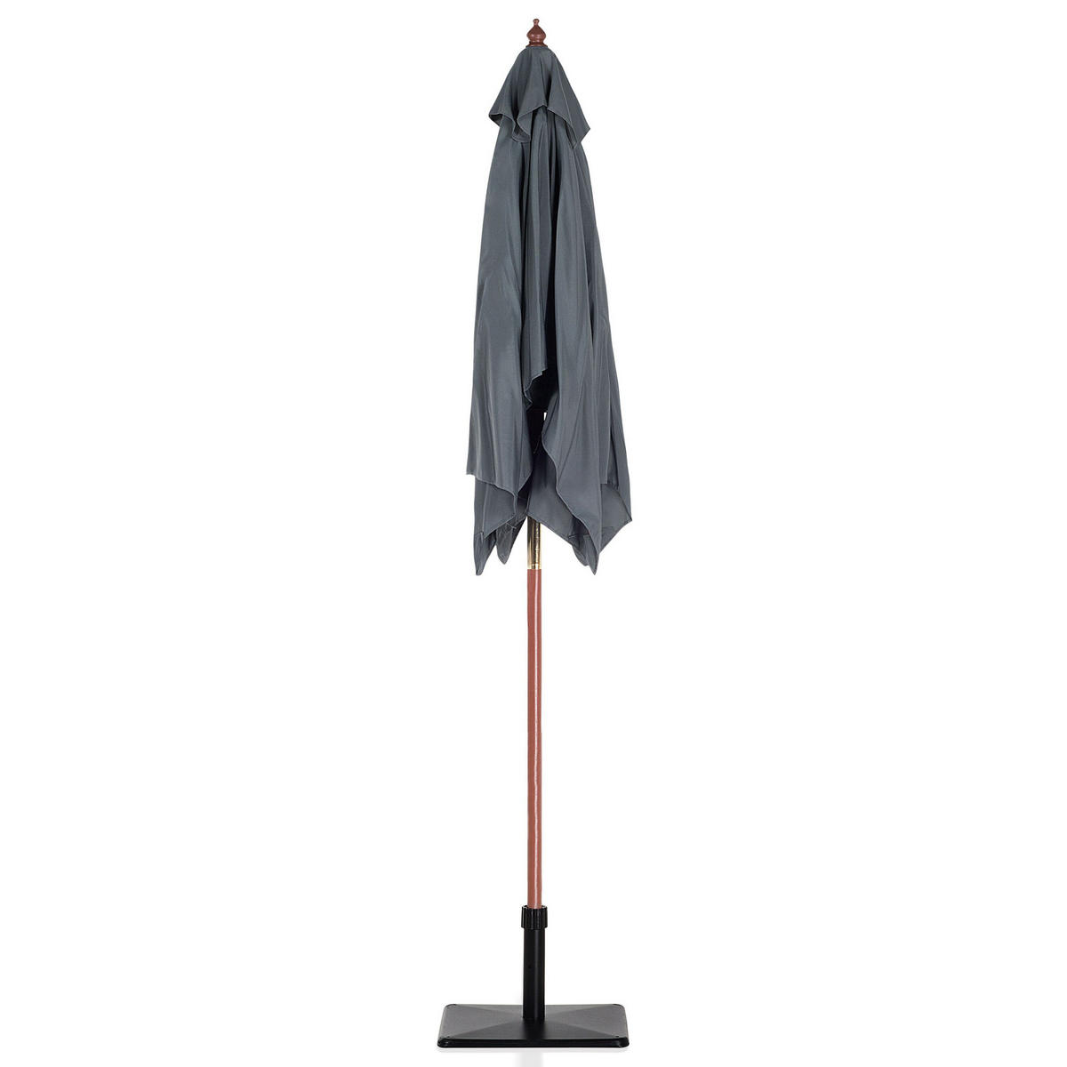 SONNENSCHIRM dunkelgrau 195/144/244 cm Flamenco - Grau, Textil (195/144cm) - Beliani