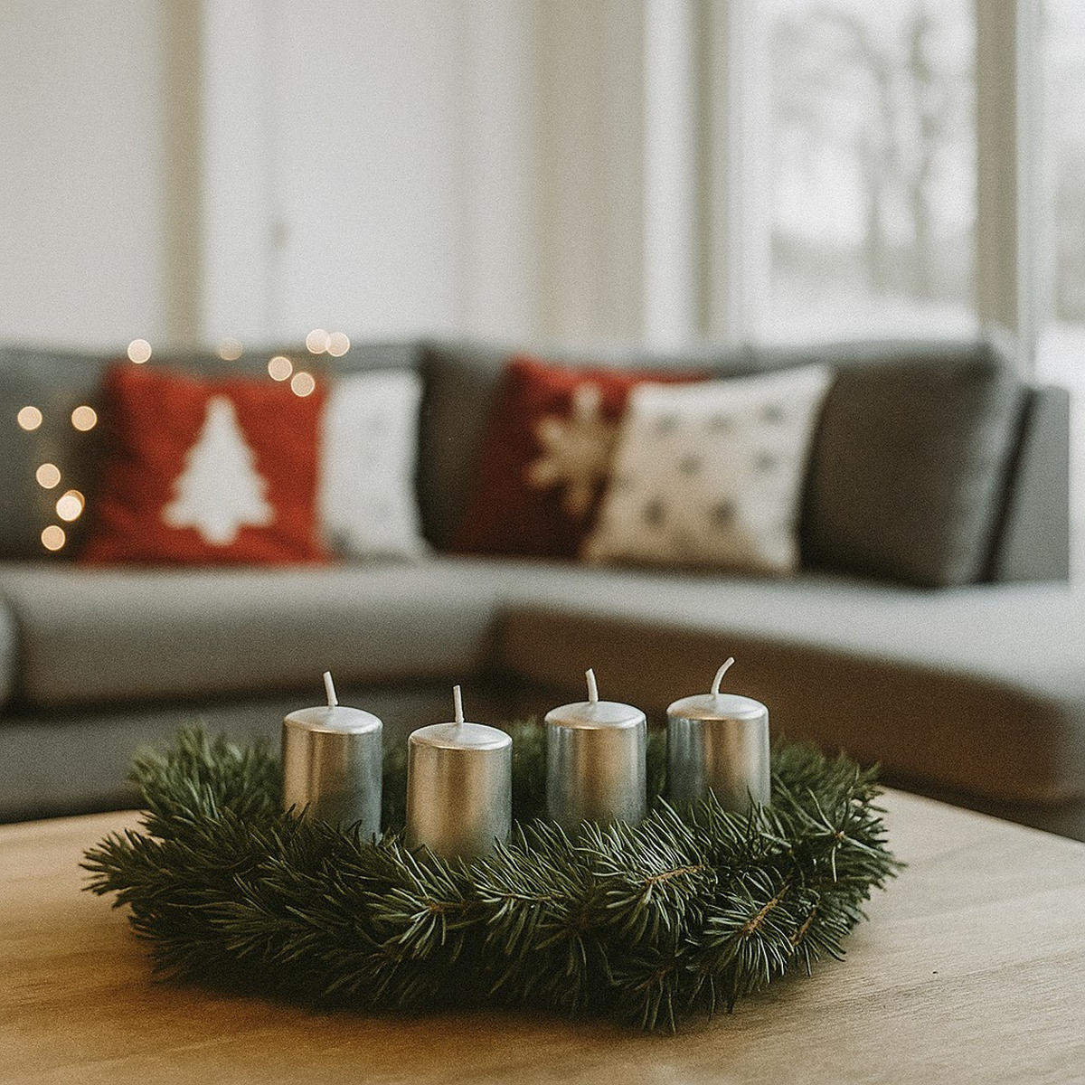 KERZEN Satin 4/4,5 cm 4er-Set - Silberfarben, Paraffin (4/4.5/4cm) - Atmosphera Createur d´interieur