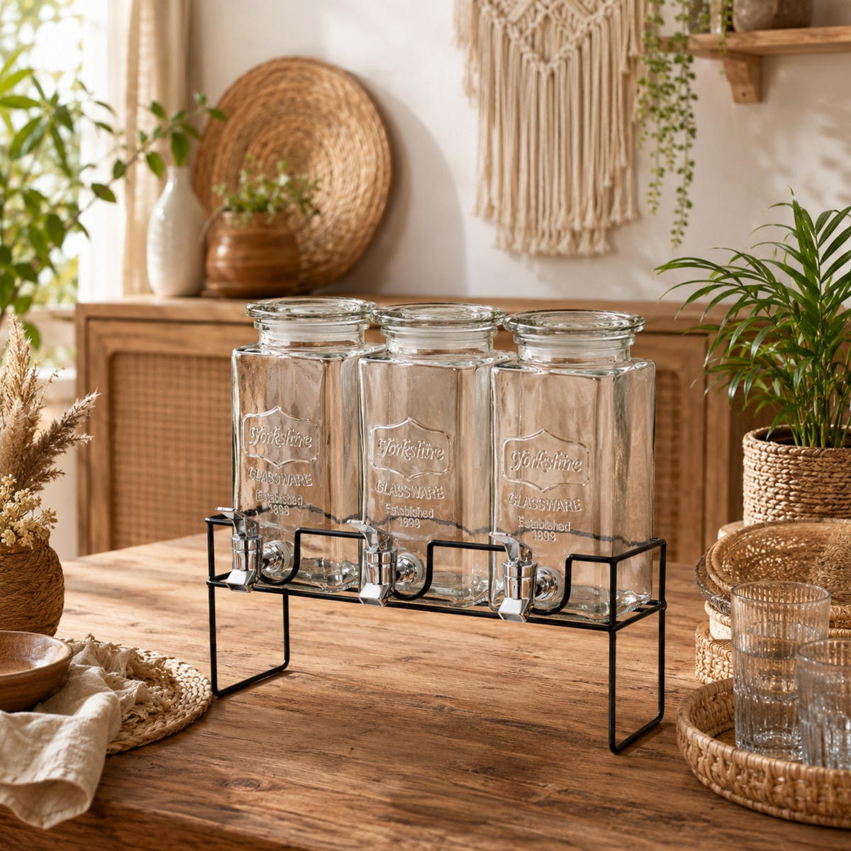 GLASBEHÄLTER für Getränke Modern Transparent 1,5 l 32,5/14/36 cm - Transparent, Glas (4.5L) - Secret de Gourmet