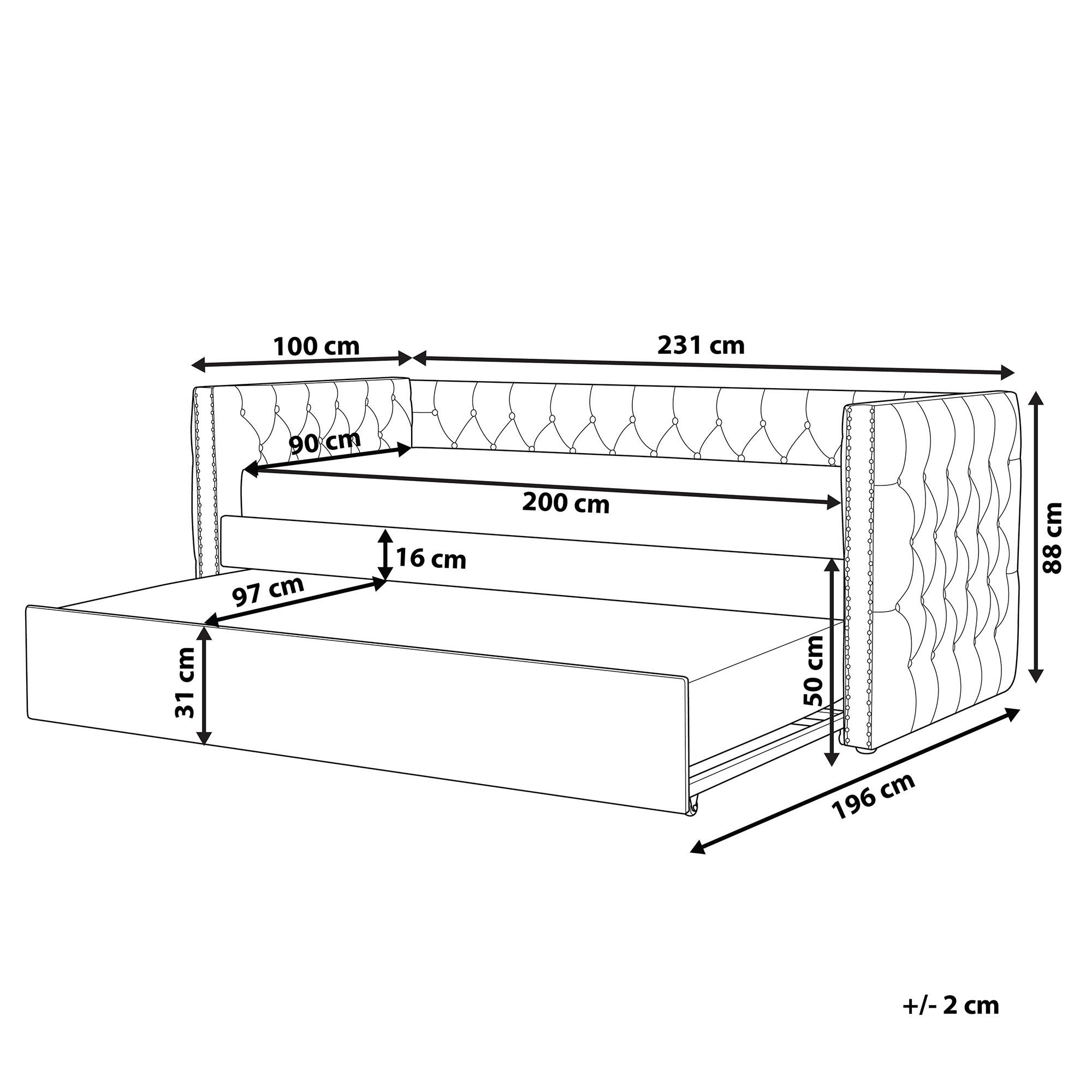 Thumbnail - Beliani Tagesbett, Weiß, Textil, Holz, 90x200 cm, Kinder- & Jugendzimmer, Jugendmöbel, Jugendbetten