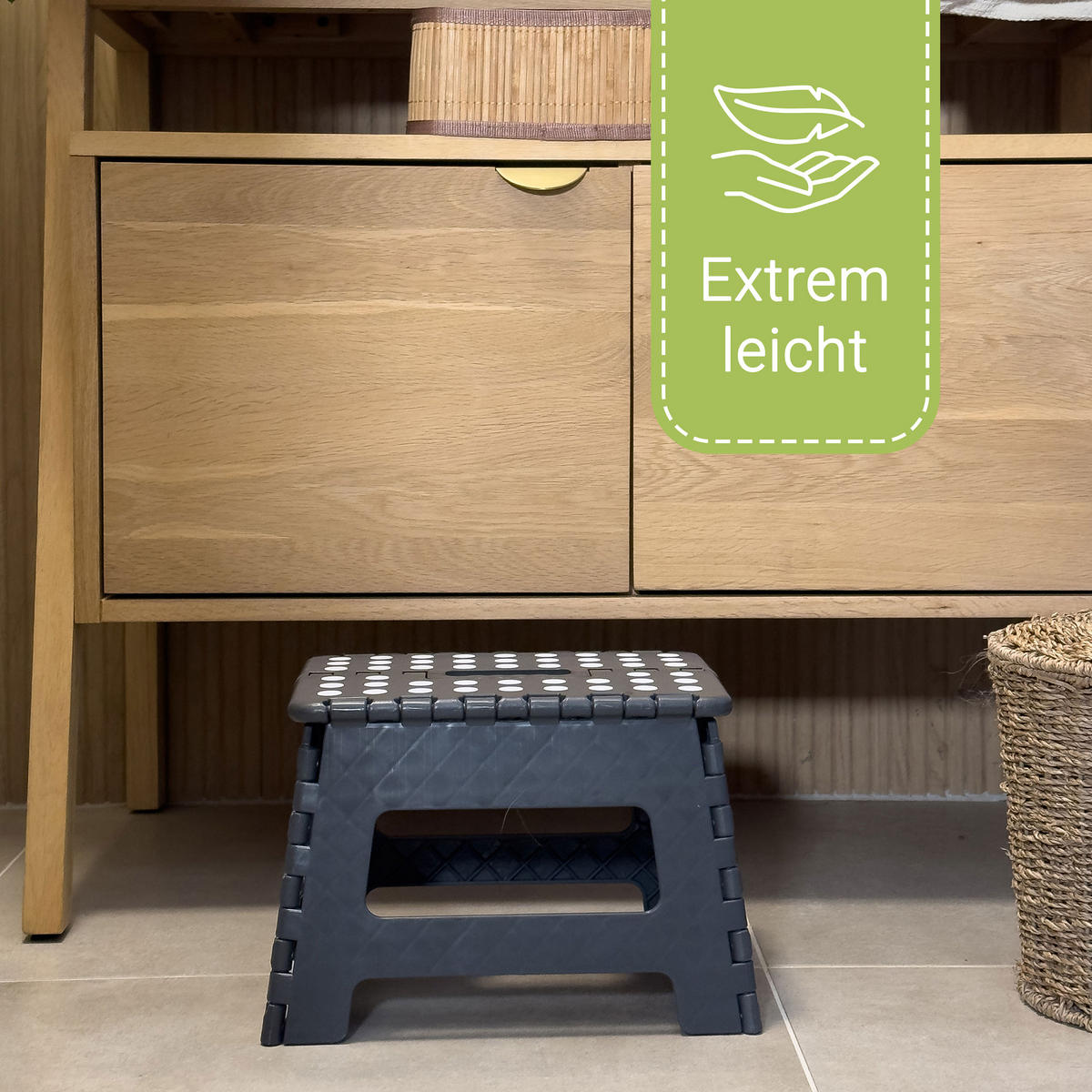 KLAPPHOCKER, 100% Kunststoff - Anthrazit, Kunststoff (29/22/22cm) - Zollner