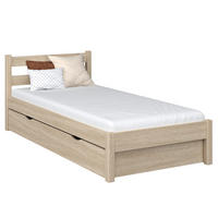 BETT mit Schublade N01 Sonoma Eiche 120/200 - Sonoma Eiche, Naturmaterialien/Holz (120/200cm) - N-Wood