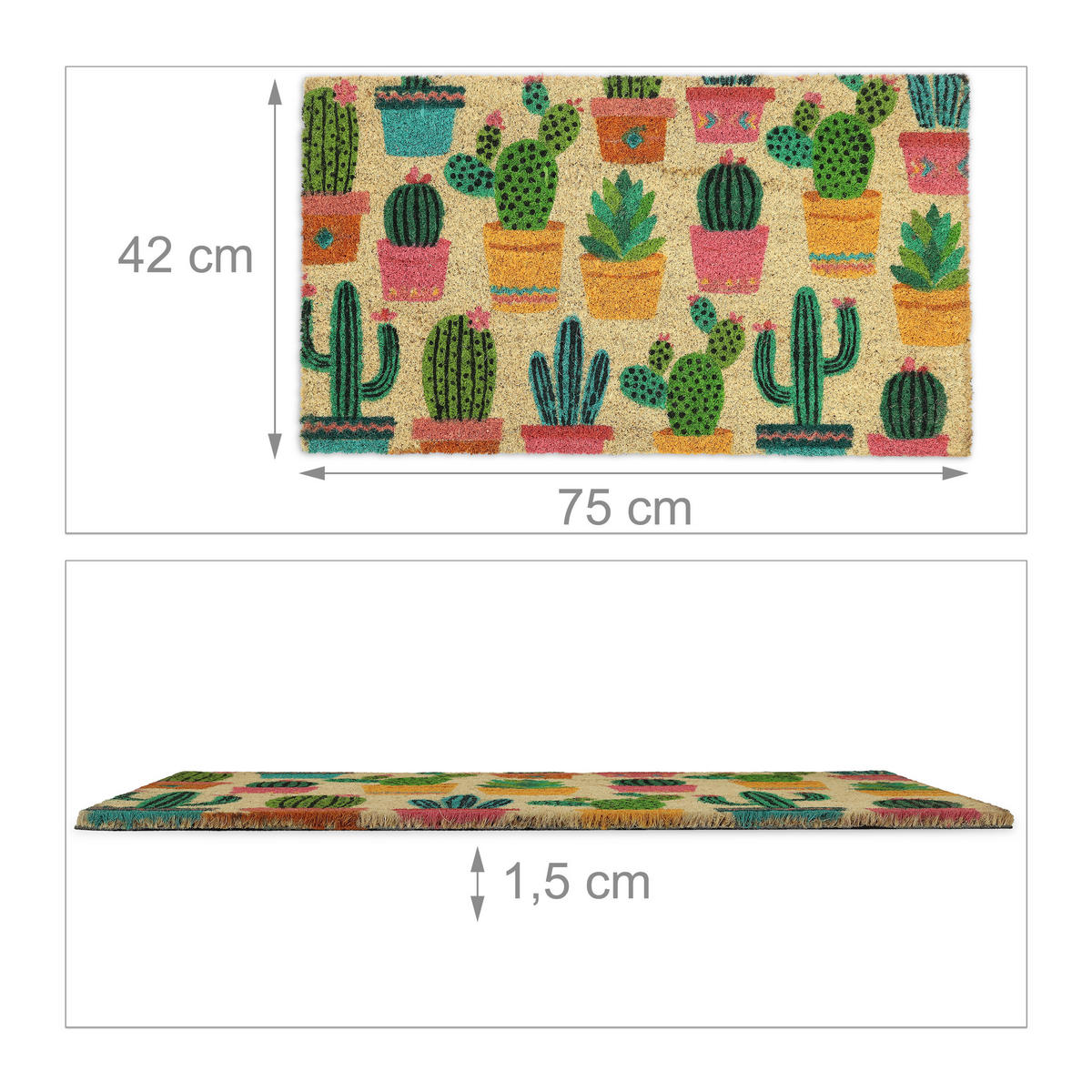 FUSSMATTE - Multicolor, Kunststoff/Textil (75/42cm) - Relaxdays