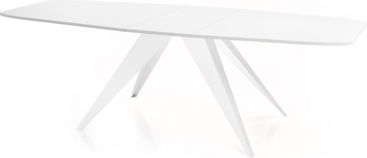 ESSTISCH Fatina rechteckig ausziehbar, Weiß 180-218/90/76 cm - Weiß, Holzwerkstoff/Metall (180/90/76cm) - WFL GROUP