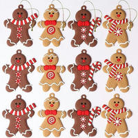 WEIHNACHTSBAUMSCHMUCK Lebkuchenmann 12-teiliges Set - Braun, Kunststoff (5.5/1/7cm)