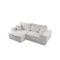 ECKSOFA Schlafsofa Flosi In Raven - Weiß, Holzwerkstoff/Textil (248/140cm) - Fun Möbel