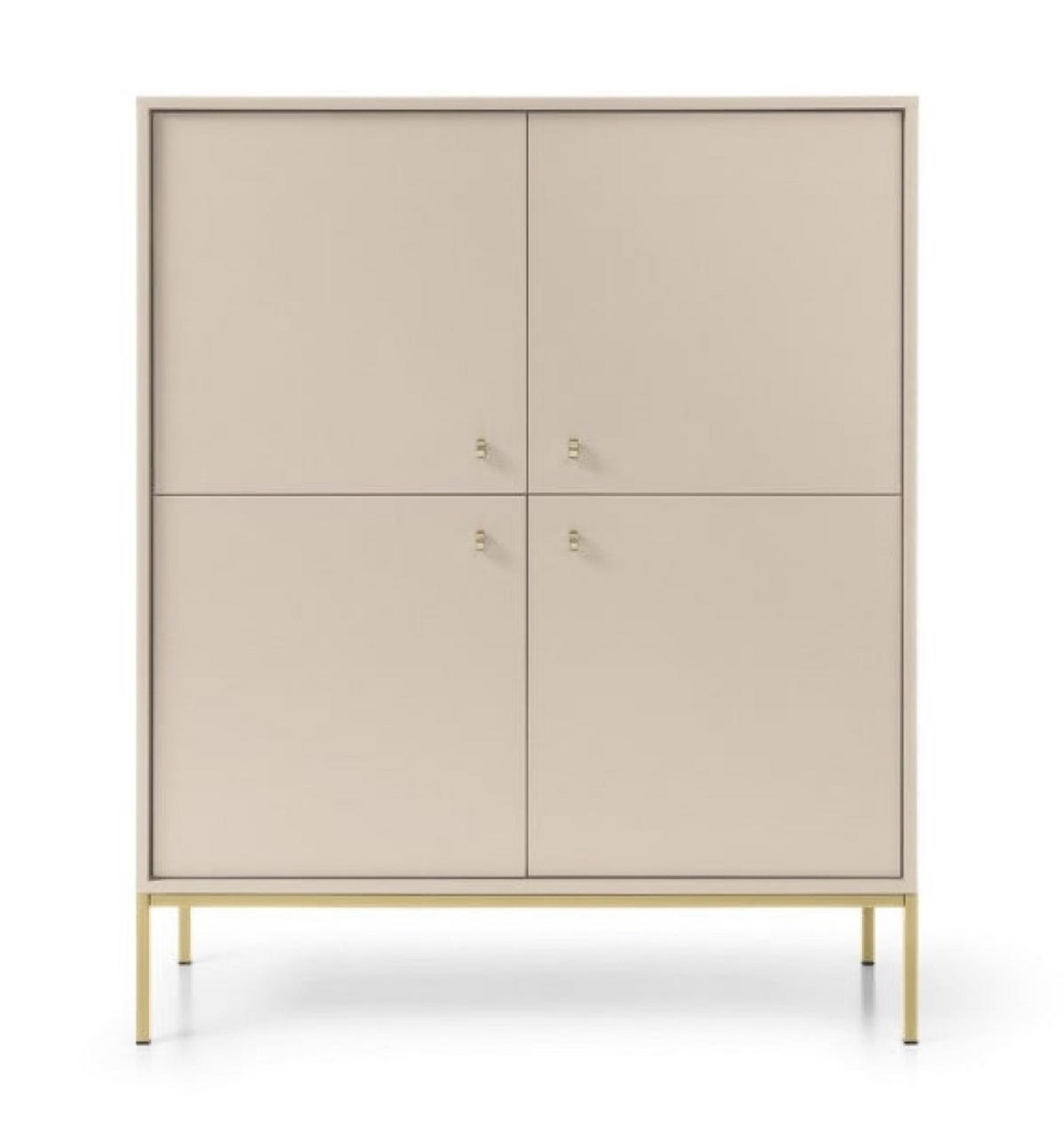 KOMMODE Beige MONAKO MK104 Mit Goldfarbenem Gestell - Beige, Holzwerkstoff (103.5/125.5/39cm) - Sepro Meble