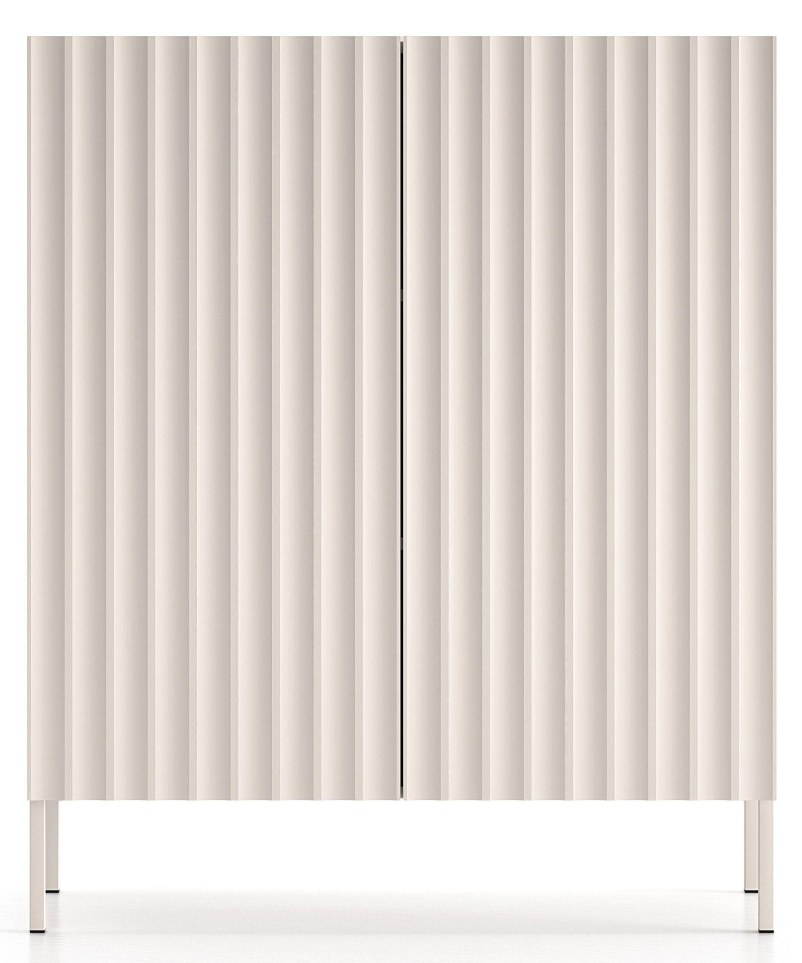HIGHBOARD Derriva svetlo béžová 100 cm - écru/béžová, kov/kompozitné drevo (100/120/37cm) - Selsey