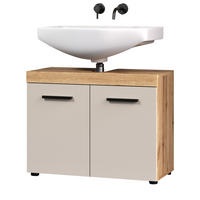 WASCHBECKENUNTERSCHRANK Kaschmir, Evoke Eiche 72 cm, Badezimmer Unterschrank 2-türig - Kaschmir/Eichefarben, Holzwerkstoff/Kunststoff (72/56/34cm) - Top.Furn