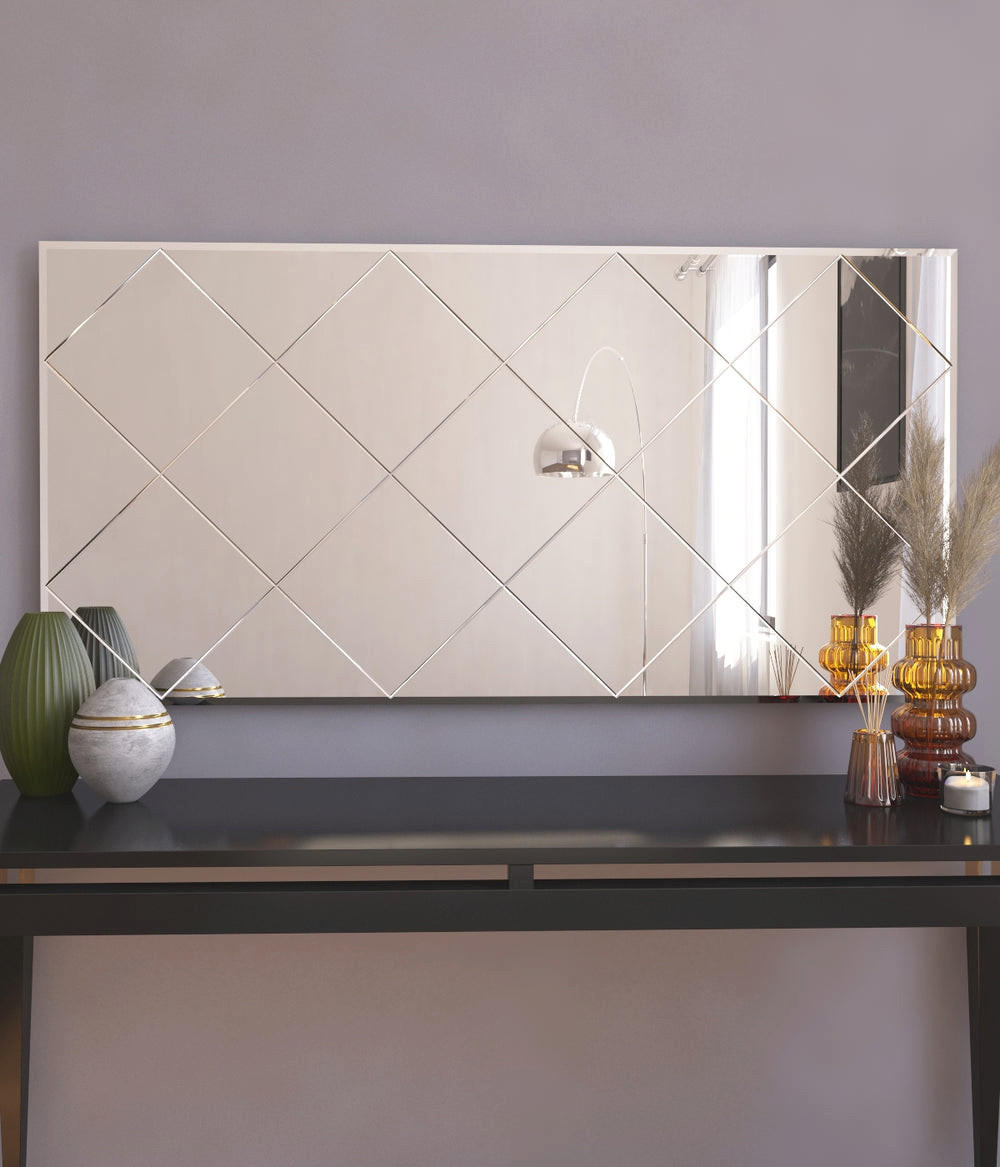 SPIEGEL Mofo Karo Design 60x120cm - Transparent, Holzwerkstoff (120/60/2.2cm) - moebel17