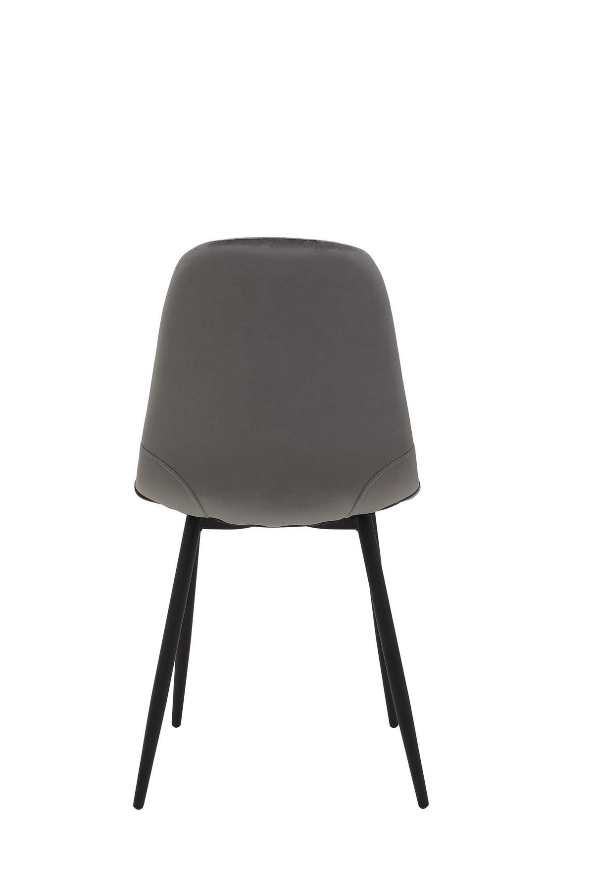 SCHALENSTUHL-SET 4 Stück Mira - Samtvelour Grau - Schwarz/Grau, Textil/Metall (44/89/53.5cm) - Hela Vertriebs GmbH