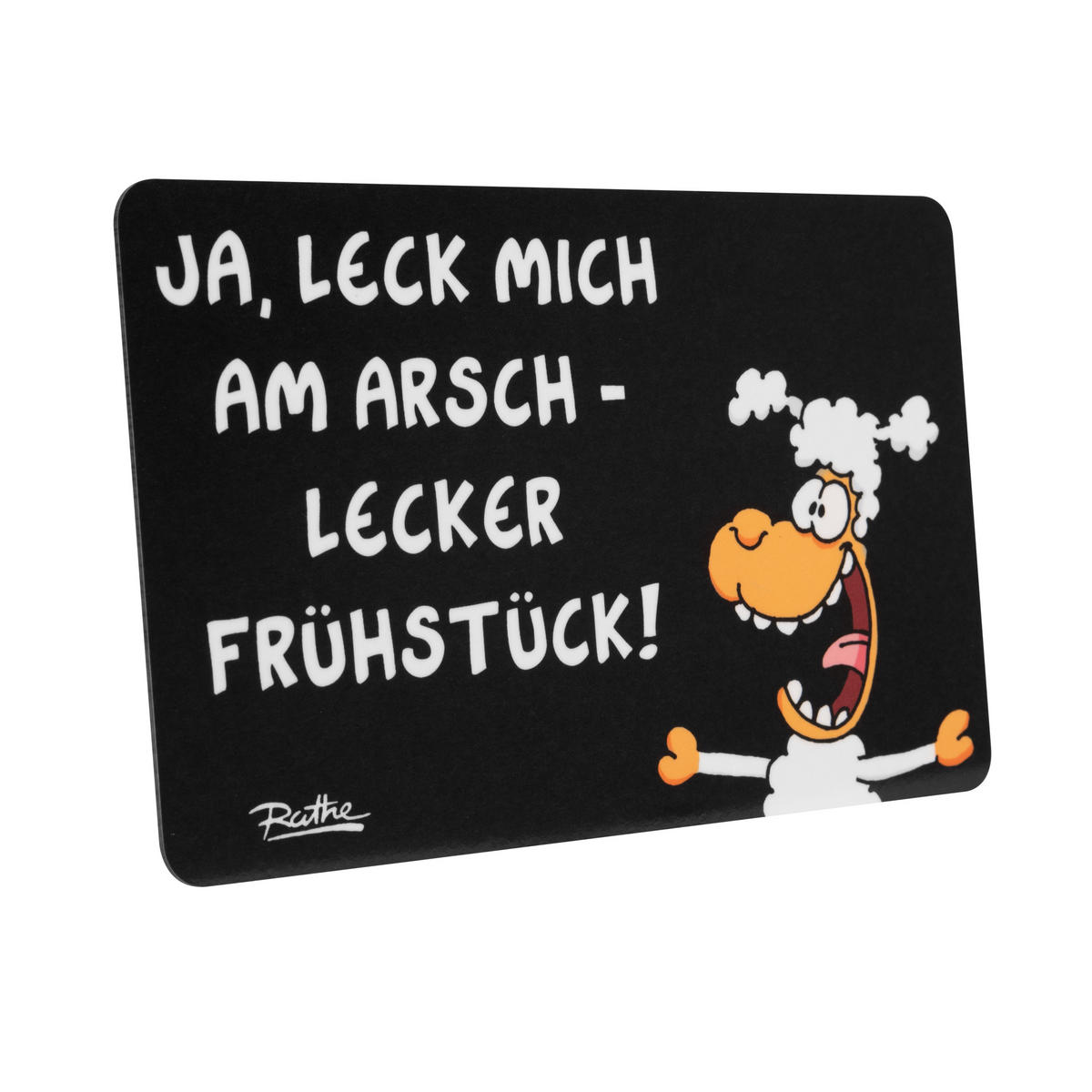 BRETTCHEN Ralph Ruthe Ja, leck mich am Arsch lecker Frühstück Schwarz 14,5 x 23,5 cm - Multicolor, Kunststoff (14.5/23.5cm) - United Labels