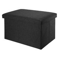 SITZBANK Faltbar in Leinen Optik 78/38/38 cm (Schwarz) - Schwarz, Textil (78/38/38cm) - Intirilife