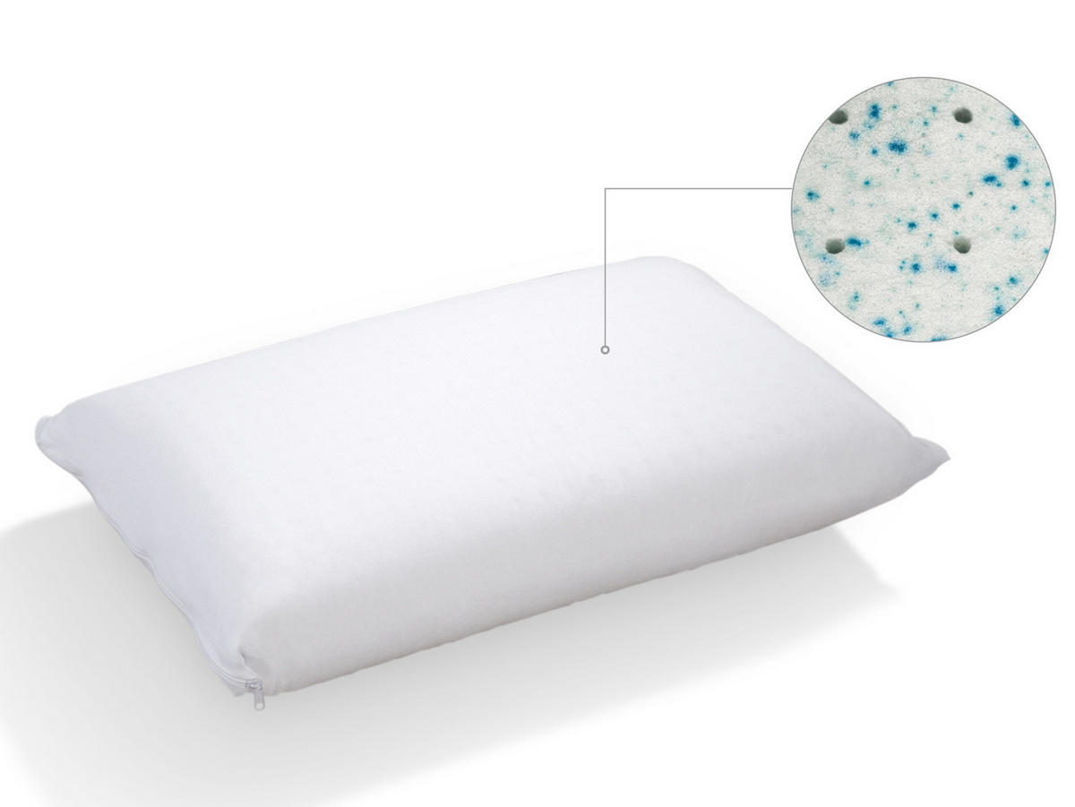 KOPFKISSEN Classic Gel Latex Weiß 40x60 cm - Weiß, Naturmaterialien/Textil (40/60cm) - Letti Moderni