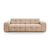 SOFA Kendal aus Samt mandelbeige 4 Sitzplätze - Cappuccino, Textil (255/79/103cm) - Micadoni