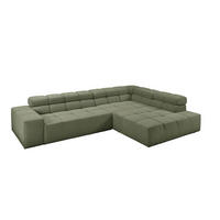 ECKSOFA NEVADA Dunkelgrün Cord - Dunkelgrün/Schwarz, Kunststoff/Textil (319/215cm) - KAWOLA