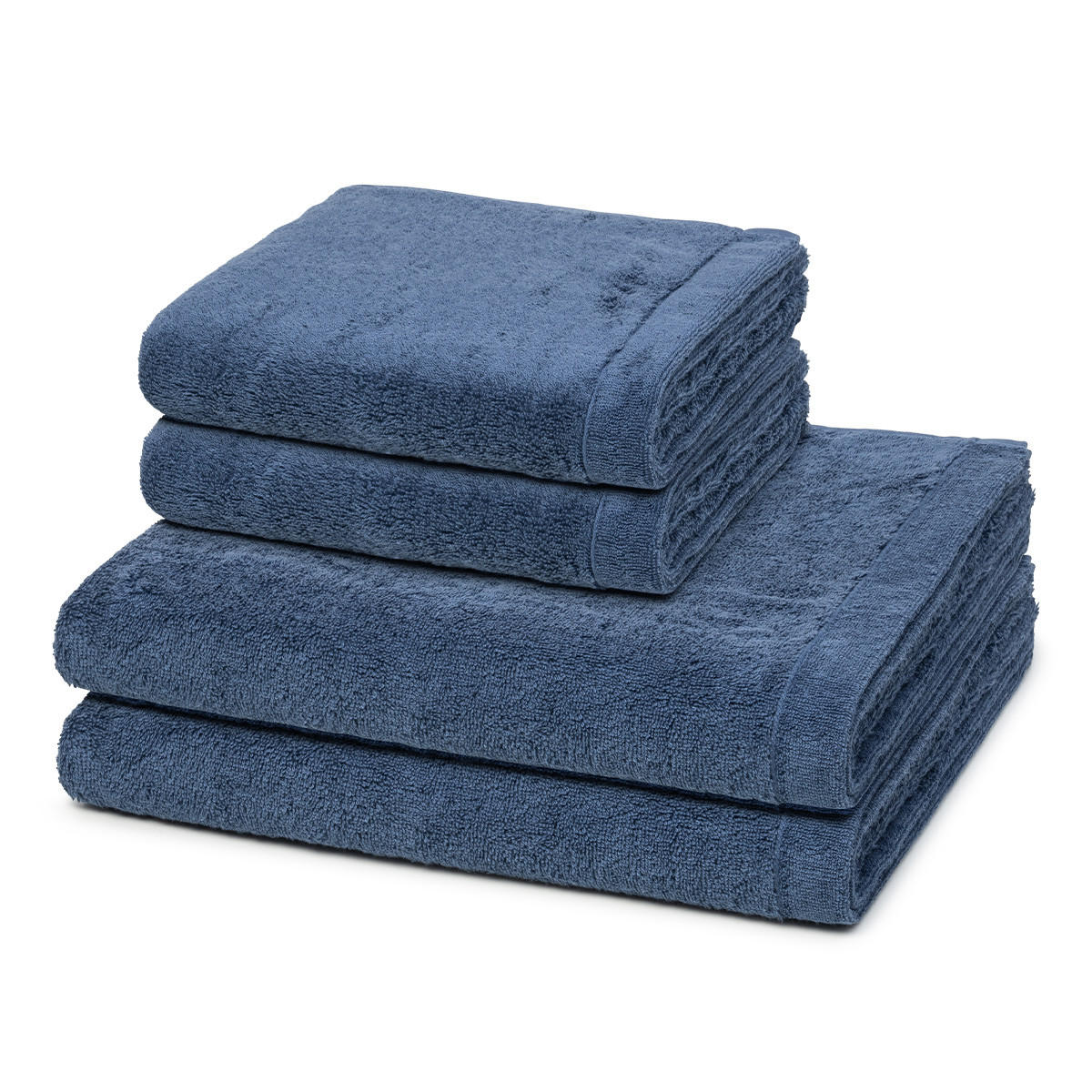 FROTTIERSET Lifestyle 4-teilig - Dunkelblau, Textil (50/100cm) - Cawoe