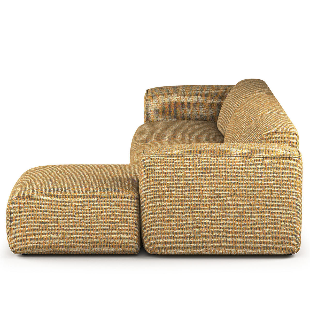 3-SITZER ECKSOFA mit Longchair - Schwarz/Honig, Kunststoff/Textil (317/173cm) - home24