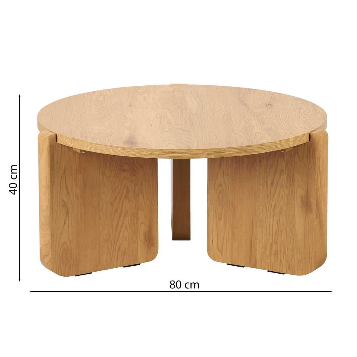COUCHTISCH Preffines S Eichenholzoptik 80 cm - Eichefarben, Holzwerkstoff (80/80/40cm) - Selsey