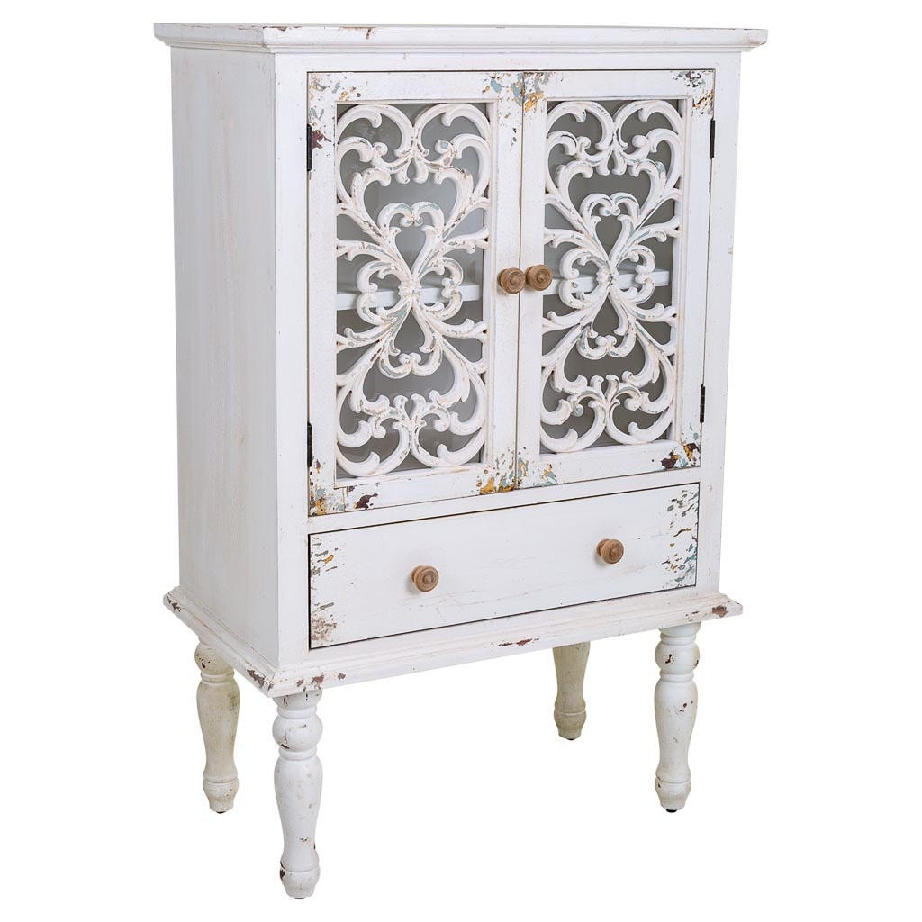 VITRINE aus Holz, weiß, 71x40x111cm - Weiß, Holz (71/111/40cm) - Wanderlust