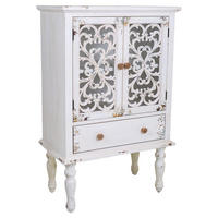 VITRINE aus Holz, weiß, 71x40x111cm - Weiß, Holz (71/111/40cm) - Wanderlust