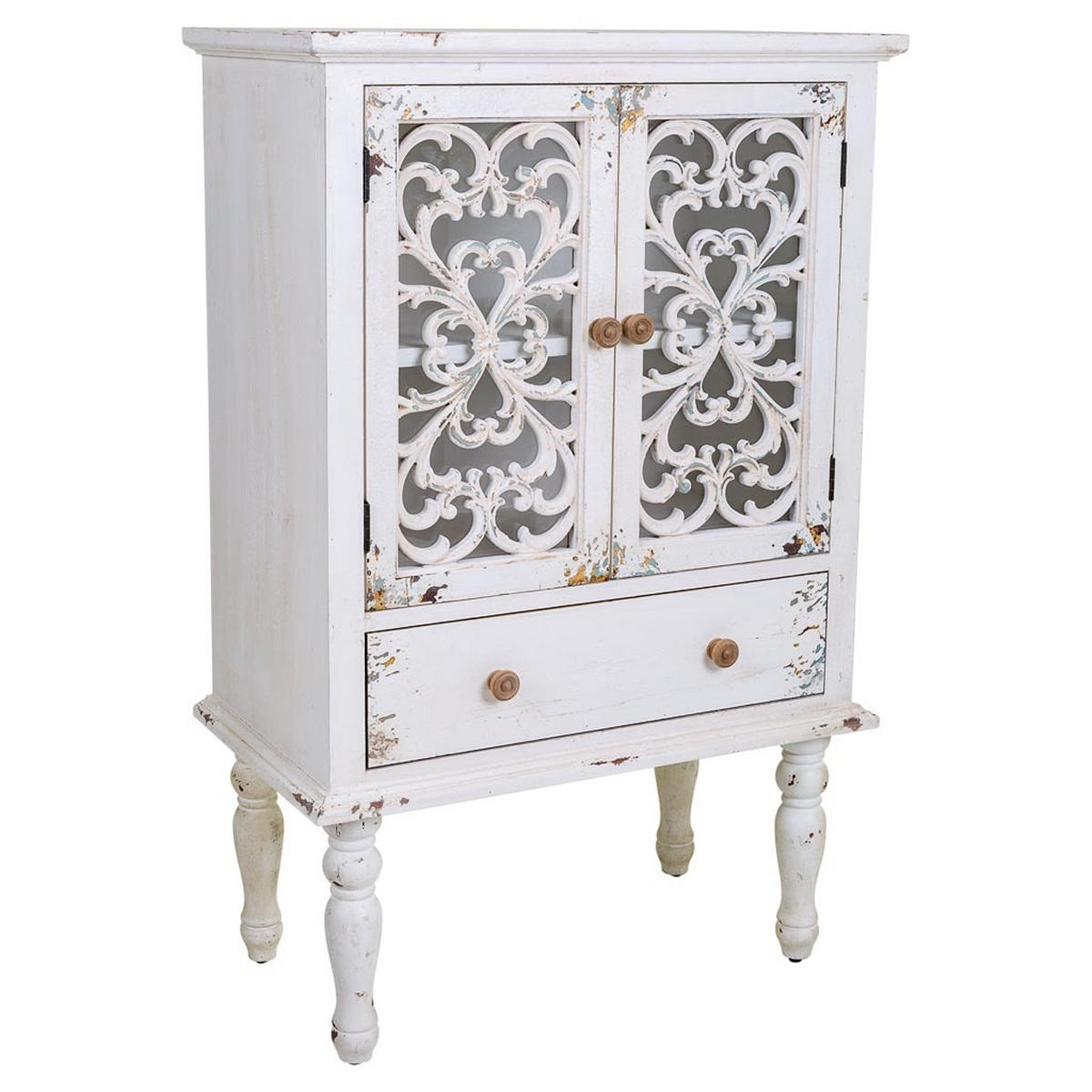 VITRINE aus Holz, weiß, 71x40x111cm - Weiß, Holz (71/111/40cm) - Wanderlust