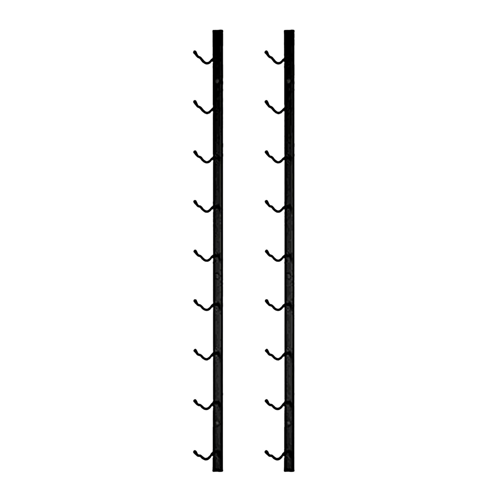 WANDFLASCHENHALTER Schwarz 14/14/90 cm - Schwarz, Metall (14/90/14cm) - Mobili Rebecca