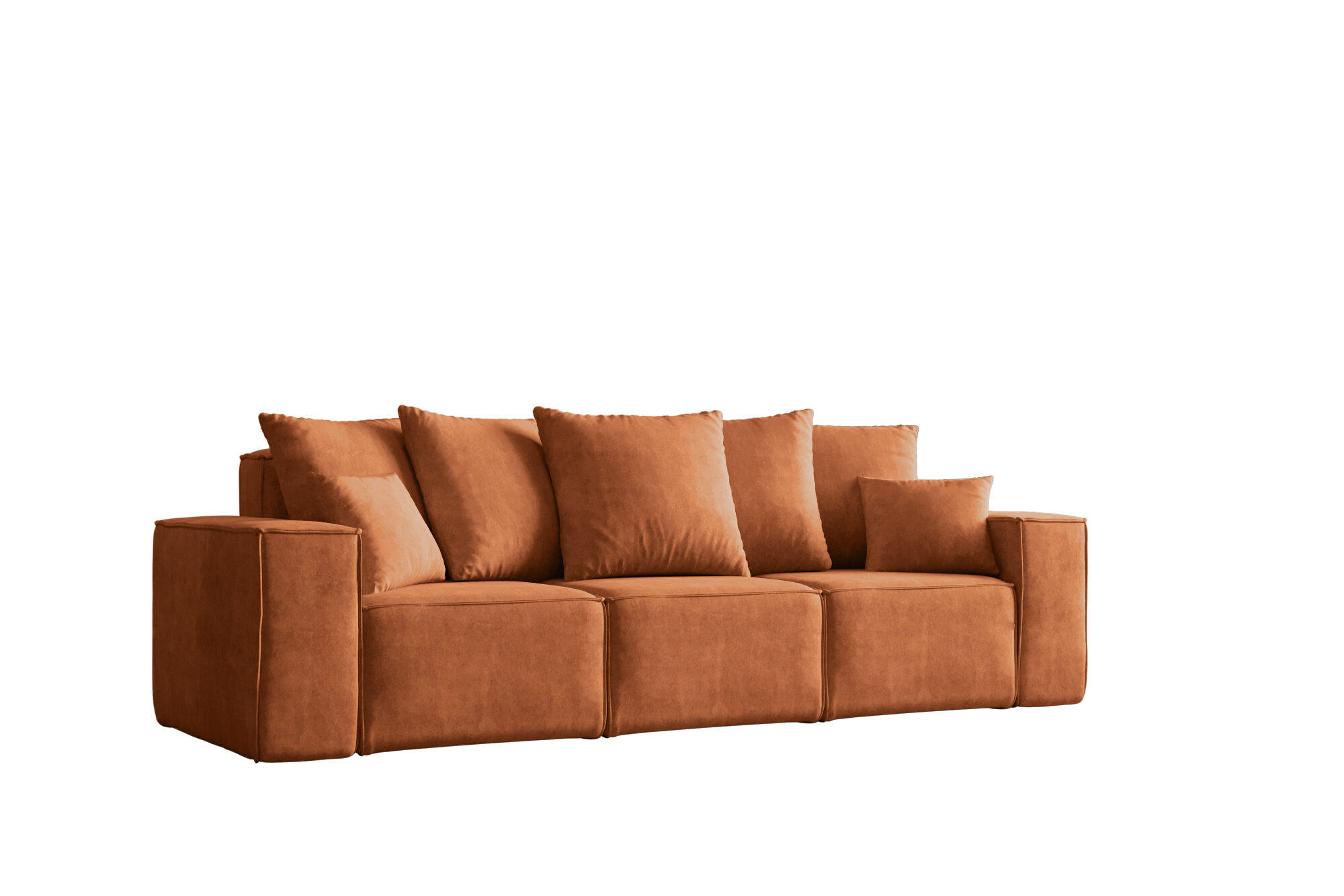 SOFA Sitzer ELLA Modern Mit Schlaffunktion Stoff Noel Orange - Orange, Holz/Textil (247/78/90cm) - Kaiser Möbel